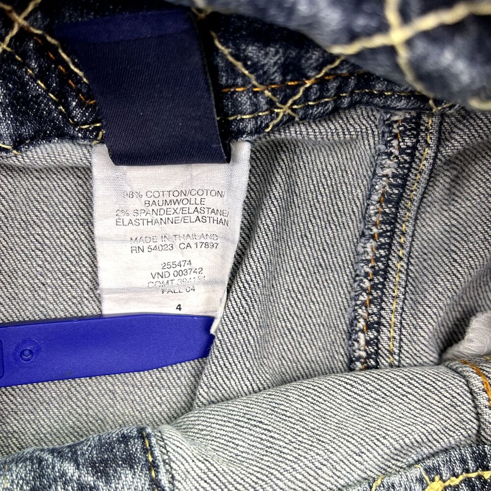 Gap Vintage Jean Skirt‎ Womens Size 4 Blue Denim Snap Button Front Y2K Pockets - Picture 7 of 12
